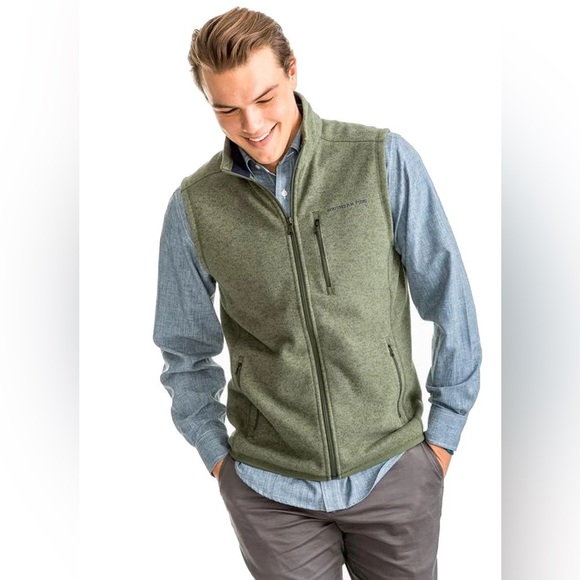 NWOT SOUTHERN TIDE SAMSON PEAK SWEATER FLEECE VEST Duck Green Men’s Medium - Picture 1 of 5